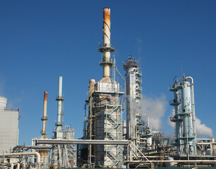 oil refinery plant in the morning