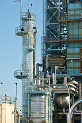 oil refinery plant in winter