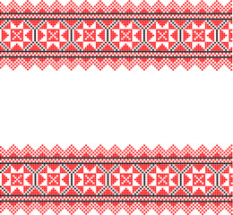 Pattern embroidery in folk style on a white background. Vector illustration
