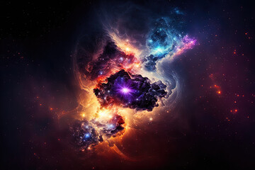 Obraz na płótnie Canvas Fantastically sparkling stars on the galaxy. Generative AI