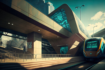 station of the Sydney City Metro. Generative AI