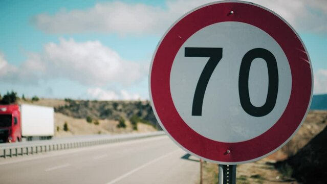 Highway 70 kmh speed limit road sign