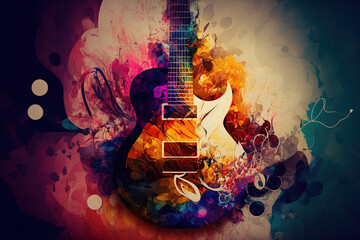 abstract background guitar. Generative AI