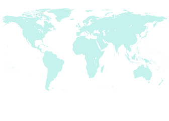 丸みあるおしゃれなジェダイカラーの世界地図のイラスト