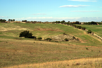 Obraz premium Le Murge pugliesi, veduta territoriale delle campagne del sud Italia