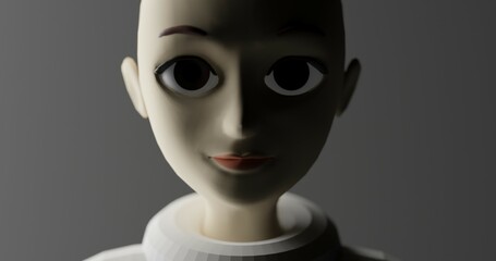 face of a person made in 3d with blender