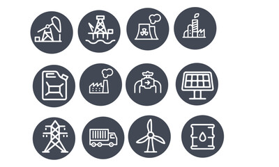 industry station power icon vector design pack