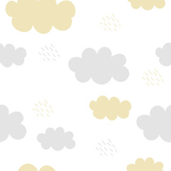Cloud vector, seamless pattern sky