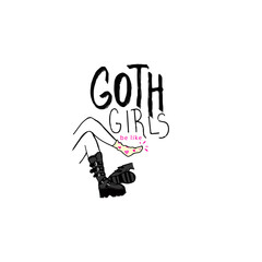 goth girls be like cute alternative style vector