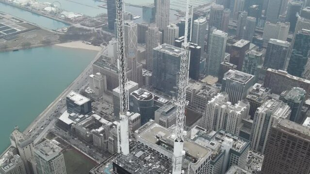 Aerial video of the city of Chicago, Illinois. USA