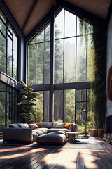 Fototapeta premium Modern apartment interior 3d render