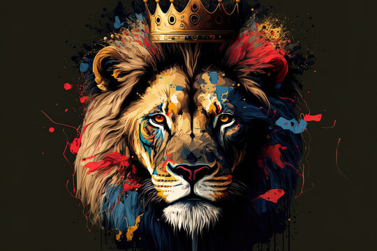 Lion by AgaaaK lion crown HD phone wallpaper  Pxfuel