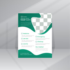 Medical Flyer Health Care poster design A4 size template with photo