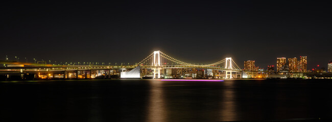 Fototapeta na wymiar A beautiful city bridge at night, Tokyo, Japan, Dec 2022