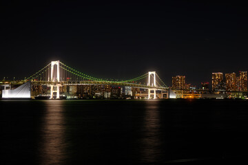Fototapeta premium A beautiful city bridge at night, Tokyo, Japan, Dec 2022