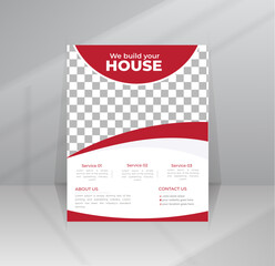 Build Dream House Flyer template with photo for construction Company
