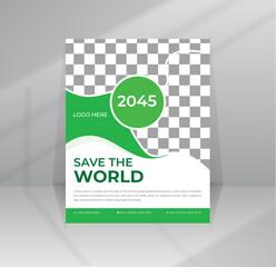 Protect World, Save World Nature Flyer template with photo