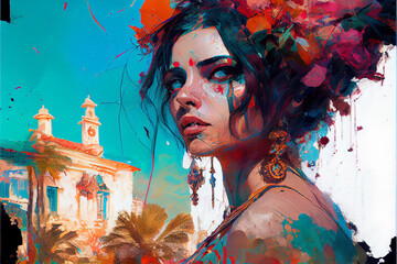 Portrait of a woman in style