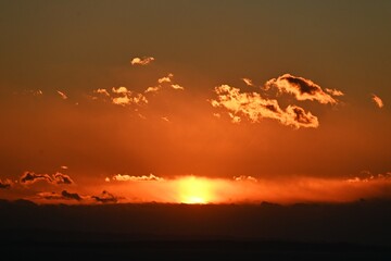 A view of the sunrise morning glow. Natural background material.
