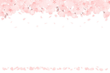 優しい手描きの桜の背景イラスト