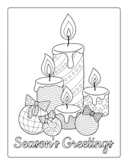 Coloring Page : Merry Christmas, New Year.  The Perfect Addition to Handmade Christmas Cards: Coloring Pages. Make Your Christmas Gifts Special