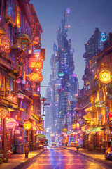 The illustration was created by artificial intelligence with varied colors and incredible details - obrazy, fototapety, plakaty
