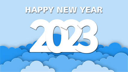 Happy new year 2023 background template. Greeting concept for 2023 new year celebration
