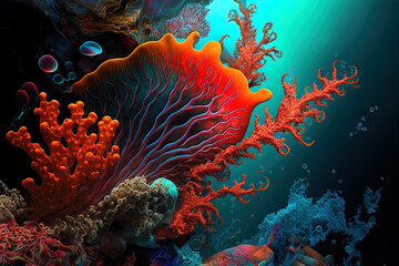 Fototapeta na wymiar the red sea's coral reefs. Generative AI