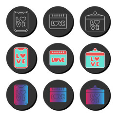 Valentines day and love universal icon set. Ui ux element sign.