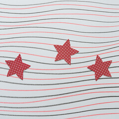 Fototapeta na wymiar paper stars and background with freehand wavy lines