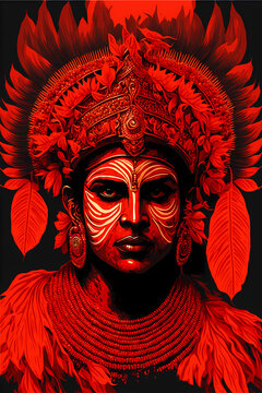 Theyyam in Kerala, vector illustration,