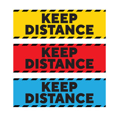 keep distance sticker bundle of  business background can be use for valuable and expensive object sticker attachment for museum art gallery and danger area easy to use vector eps.