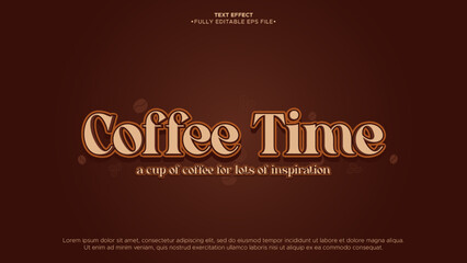 coffe time editable text effect eps file format