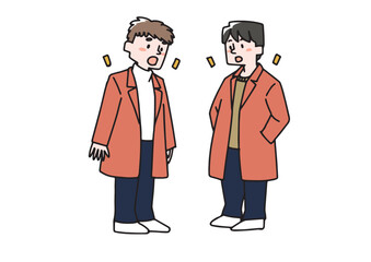 着てきたファッションが被ってしまった男性たち