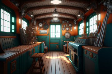 リアルな乗り物系の背景イラスト(AI generated image)