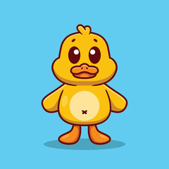 Cute duck character cartoon mascot