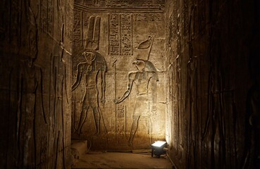 Edfu, the Temple of Horus, Widely Considered Egypt's Best-Preserved Temple - obrazy, fototapety, plakaty