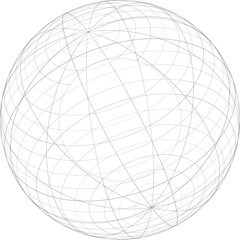 abstract globe design, Circle Wireframe, geometric shape white background