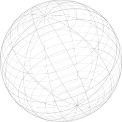 abstract globe design, Circle Wireframe, geometric shape white background