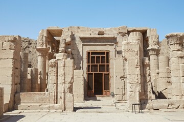 Obraz premium Edfu, the Temple of Horus, Widely Considered Egypt's Best-Preserved Temple