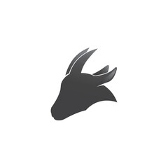 goat logo design with black color.