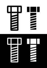 Bolt icon. A symbol of fasteners, construction, repair shop or design bureau. A part used in industry, electronics or furniture.