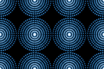 spiral blue black light circles pattern whirl bright shine circular lights