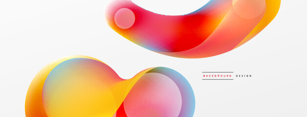 Fluid abstract background. Liquid color gradients composition. Round shapes and circle flowing design for wallpaper, banner, background or landing