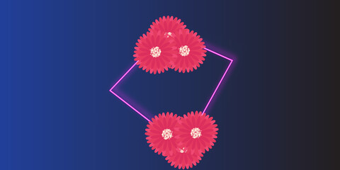 Vector seamless beautiful pattern flower and leaves flat background