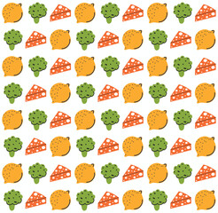 Flat organic doodle pattern background. Hand drawn vegetable background. Hand drawn abstract vegetable pattern.