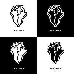 Lettuce Leaf organic Food Icon Logo. Healthy Vegetable Symbol Illustration