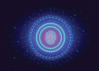 fingerprint high tech digital technology network Abstract technology background, hi-tech communication concept, circuit board, vector illustration