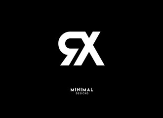 Obraz premium Letters RX initials minimal logo concept.