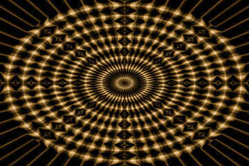 gold spiral black light circles pattern whirl bright vortex circular lights